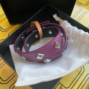 MCM Worldwide leather studded wrap bracelet